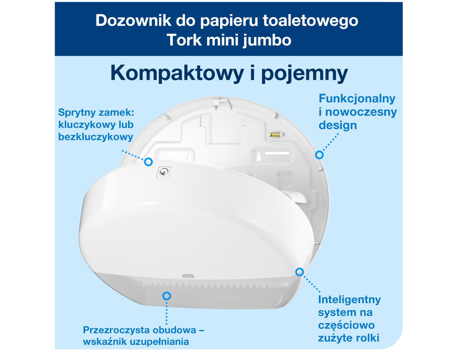 Dozownik papieru toaletowego T2 Tork 555000 Biały